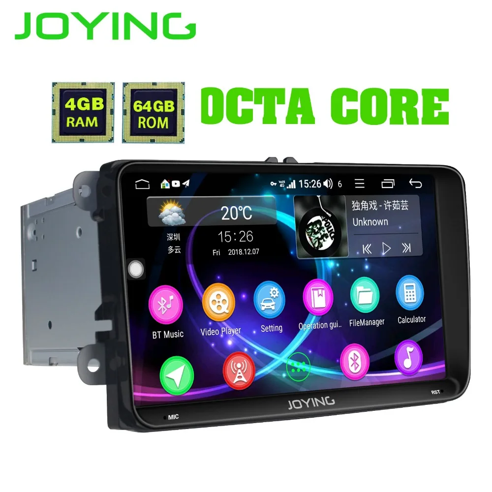 Excellent 9"4GB+64GB Head Unit Android 8.1 Car Radio Stereo Built-in 4G Modem DSP For Volkswagen VW Skoda POLO GOLF PASSAT NO DVD Player 3