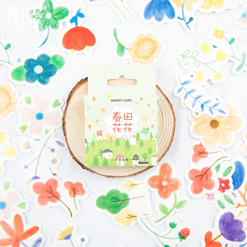 

46 Pcs/box flowers paper stickers DIY decoration diary photo sticker scrapbooking planner label album stickers