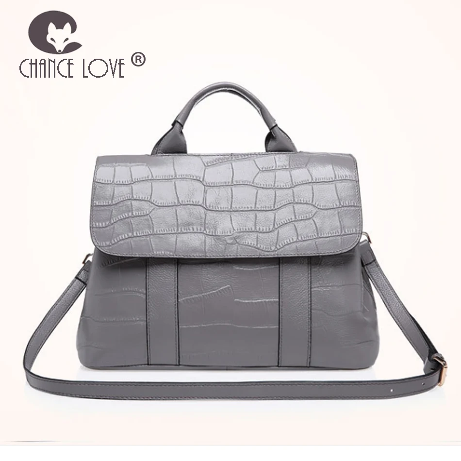 

Chance Love 2018 new Genuine leather handbags fashion stone pattern Crocodile pattern shoulder diagonal package Magnetic buckle