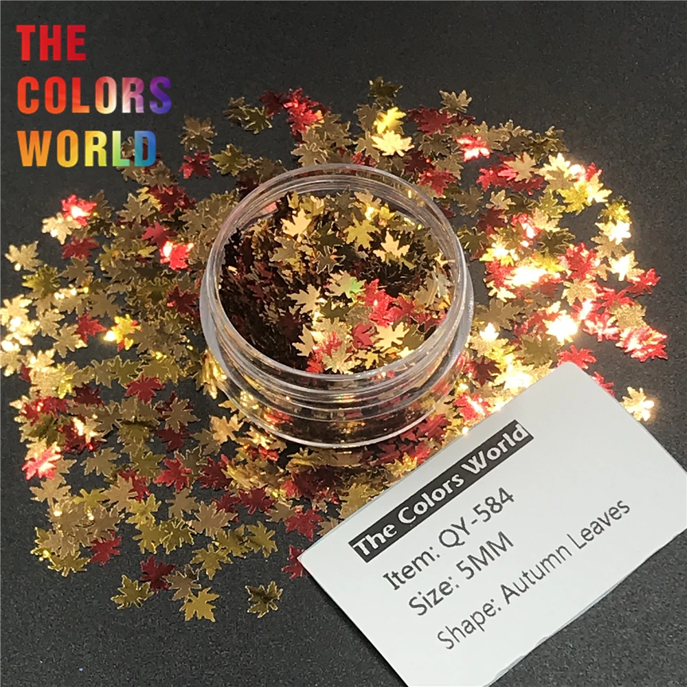 TCT 242 Autumn Leaf Shape 5MM Maple Leaf Nail Glitter Nail Art