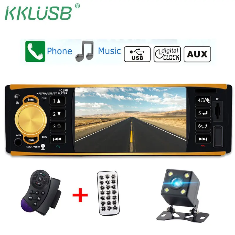 Автомобильное радио 1 din 4019B автомобильное Авто Аудио Стерео FM Bluetooth USB AUX камера