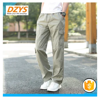 

DZYS-ZF spring and summer 2018 new men's casual loose and comfortable tooling men's multi-pocket trousers