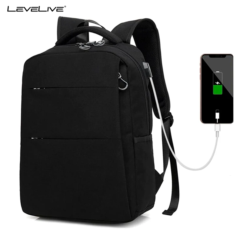 Бренд levelive высокое качество рюкзак USB зарядка Для мужчин женщин 15.6 &quotНоутбук