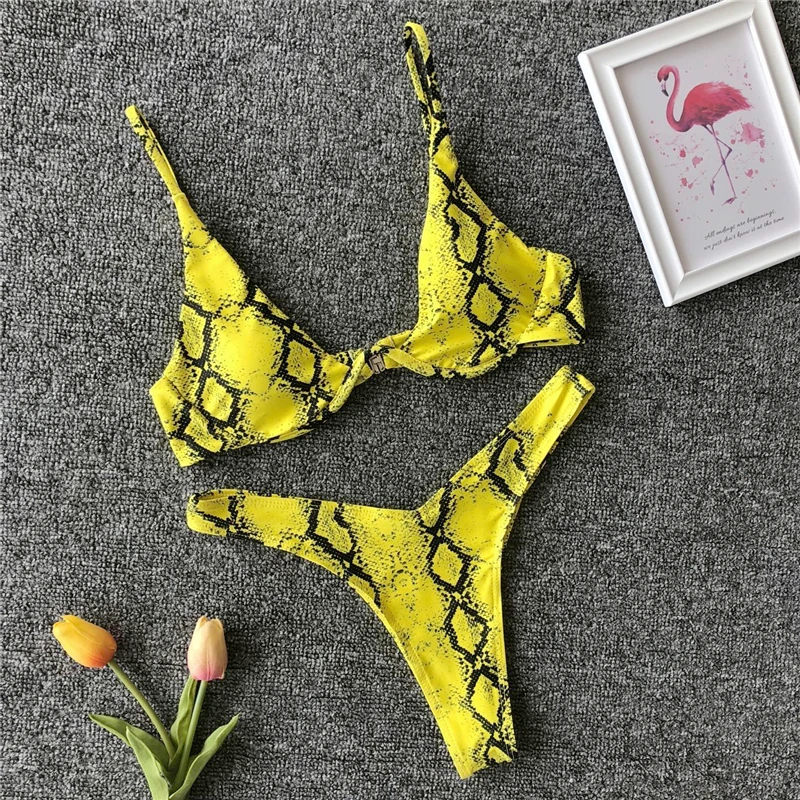 Women Bikinis Push up Sexy 2019 Female Bikini Adjustable Thin Strap Top With Thong Panty Women Swimwear Biquini Padded 17
