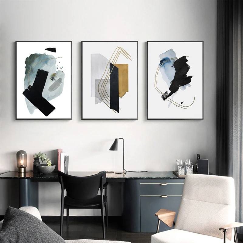 Современная Абстрактная Геометрическая Картина на холсте для офиса, настенные художественные декоративные картины, постеры, принты для гостиной, интерьер, домашний декор