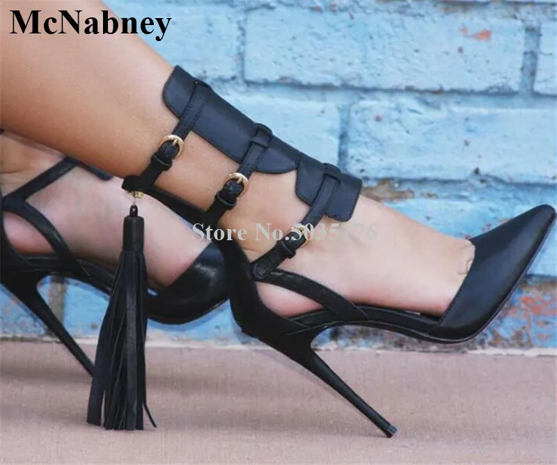 

Summer Fashion Solid Fringe Buckle Ladies Boots Hollow Pointed Toe Stiletto Heels Mid-Calf Short Boots Party New Women Shoes