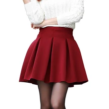 Модная новинка, сексуальная женская короткая юбка, весенняя, теплая, высокая талия, высокое качество, хлопок, пространство, Однотонная юбка-пачка, бальное платье, плиссированные юбки
