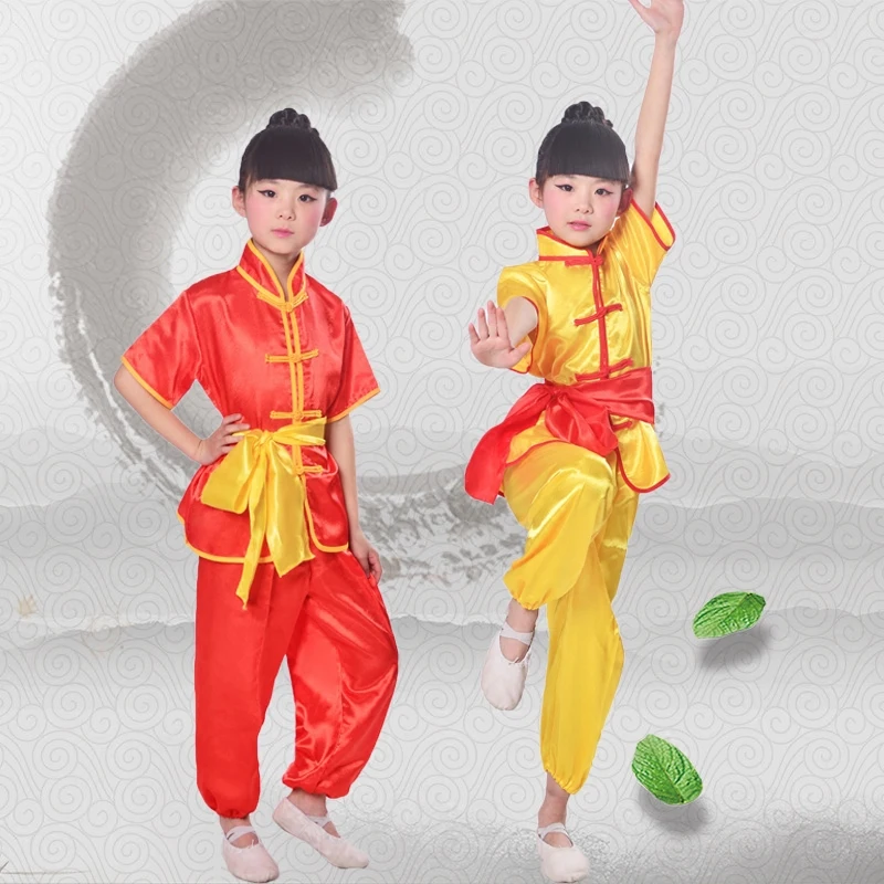 Children's martial arts games practice Tai Chi Kungfu costume long