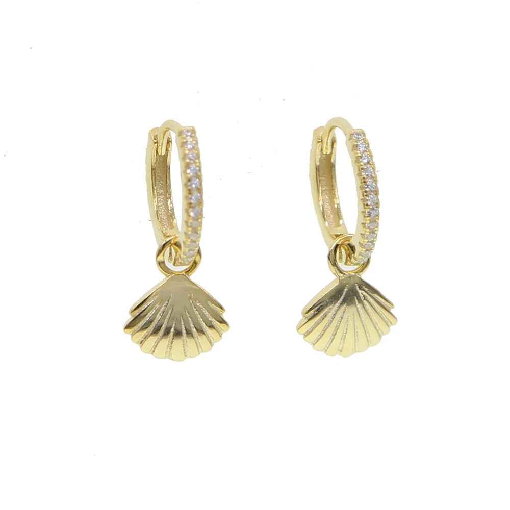 

2019 New refreshing Temperament Double Shell dangle Earrings For Women 925 sterling silver wedding D'Oreille Brincos mujer moda
