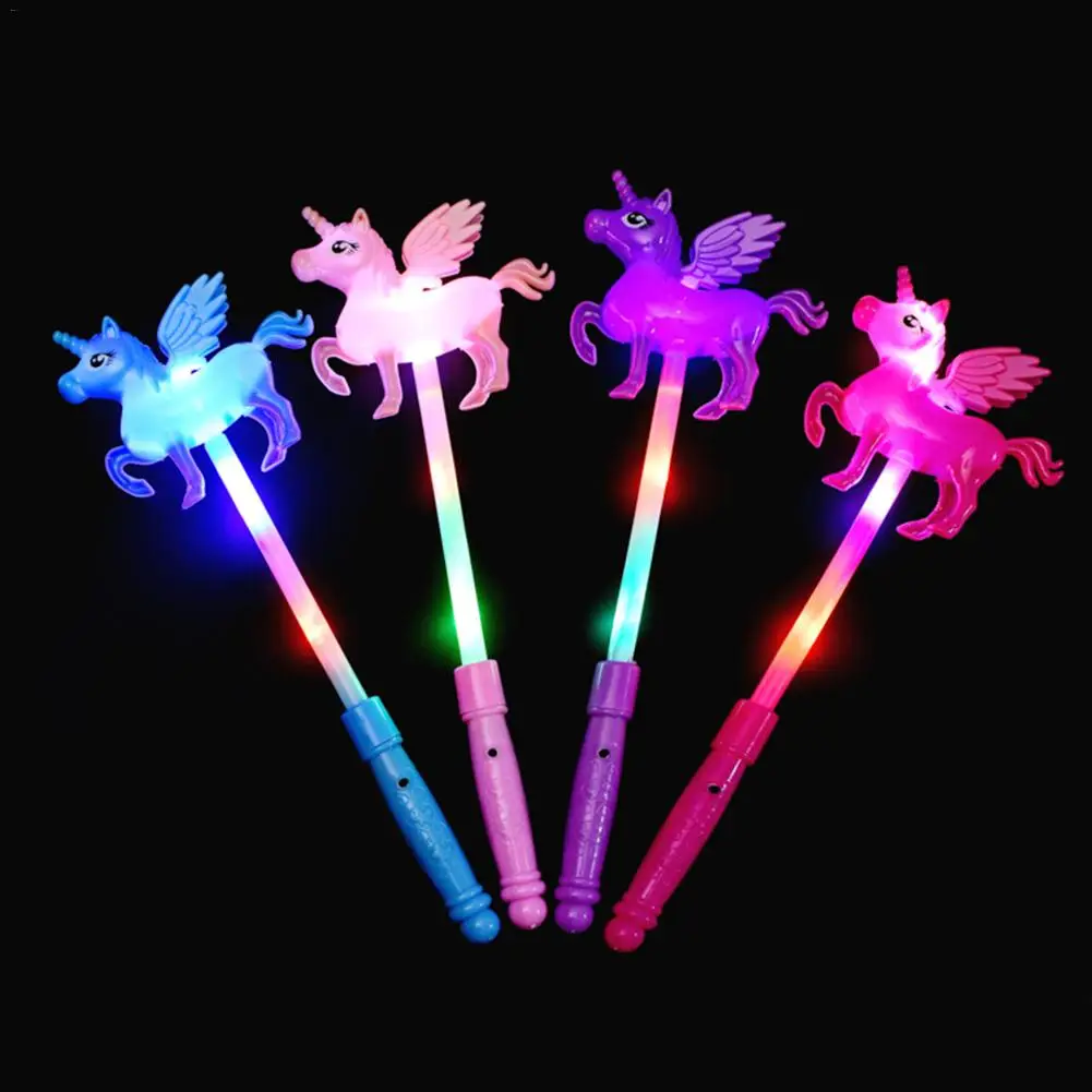 

1pcs Unicorn Light Illuminate Fairy Stick Glowing Stick Magic Wand Toys Cheer Props For Children