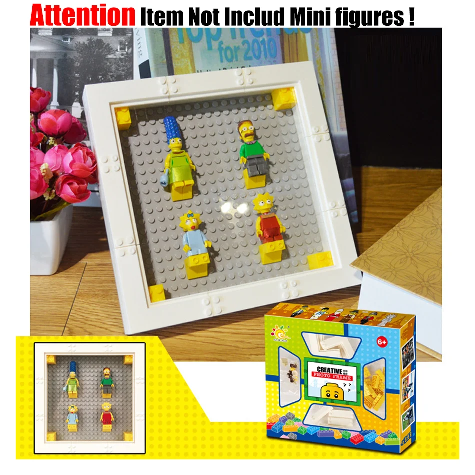 

Building Block MiniS + figures Display Photo Frames Cases Box Showcase Self-Assembly Cabinets Plastic Bricks Base Plate 7.6x7.6