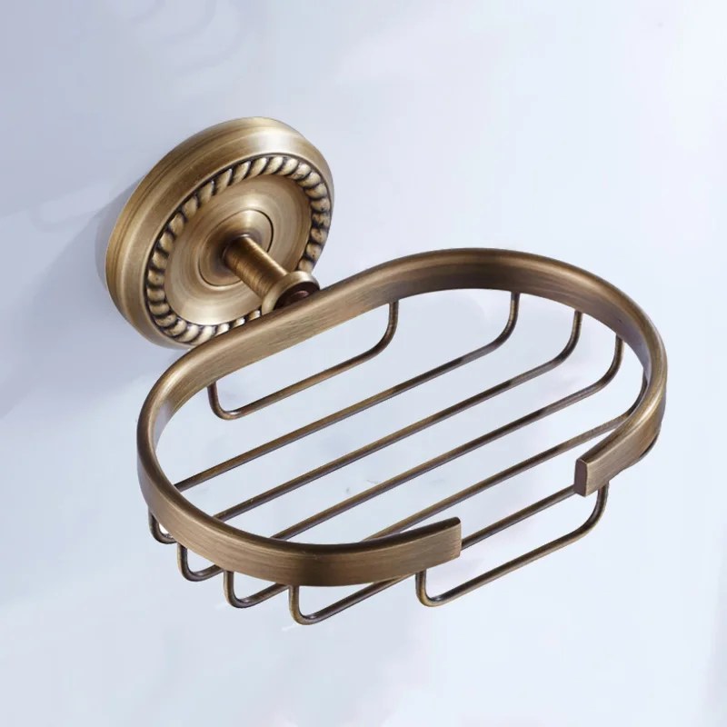 

Antique Soap Basket Black Brushed Bronze Soap Holder Brass Bathroom Shower Soaps Dish Holder Wall Mounted Bathroom Accessories