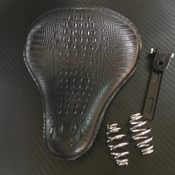 

Universal Motorcycle Saddle Solo Seat Cushion Spring Crocodile Leather Style for Harley/Honda/Yamaha/Kawasaki
