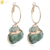 CSJA-pendientes con colgante de concha de caracol para mujer, aretes colgantes, Color verde gancho, Color dorado, G003 ► Foto 1/6