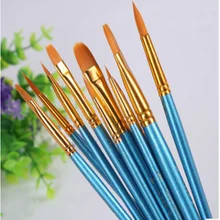 10 шт./компл. изысканный акварель гуашь Краски кисти разных Форма круглым заостренным кончиком набор нейлоновых волосяных Краски ing набор кистей для художественных
