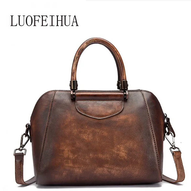 

Genuine Leather women bags for women 2019 new top layer cowhide Messenger bag handbag retro handmade color bag
