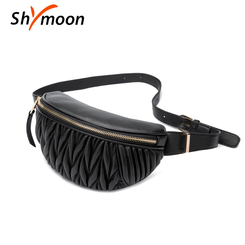 SHYMOON النساء الخصر أكياس العلامة التجارية الفاخرة مصمم الخصر حزم أزياء والجلود حقيبة صدر للرجال Kenken حقائب كتف حزمة مراوح حزام أكياس