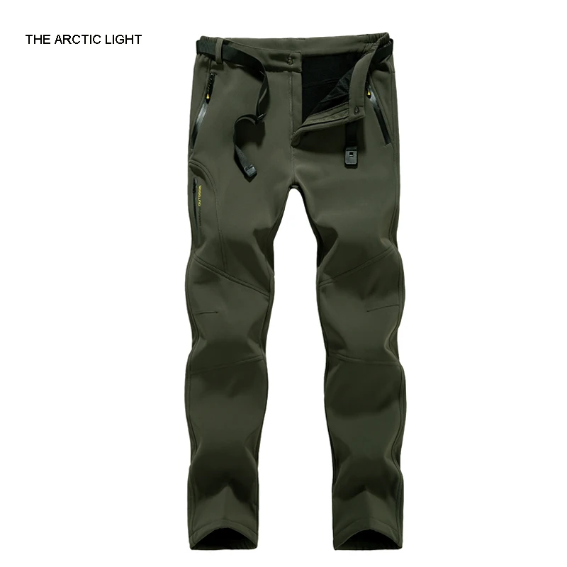 

THE ARCTIC LIGHT Winter hiking pants fleece softshell pants men outdoor trousers waterproof mountain trekking 3 color