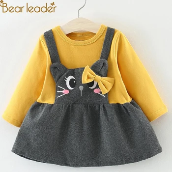 

Bear Leader Girls Dress 2020 Spring Brand Baby Girls Blouse Lace Crew Neck Kids Shirts Children Clothing Dress For 6-24M