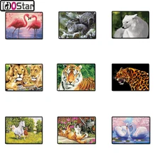 DIY обрамленная картина маслом по номерам животные картины холст живопись для гостиной стены Искусство домашний декор лев тигр волк птица