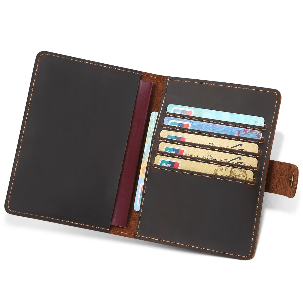 

JOYIR New Genuine Leather Travel Passport Wallet RFID Cover ID Business Card Holder Credit Wallet for Men Clutch Purse Case