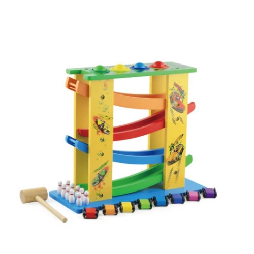 GEEK KING Wooden toy car multi-function knock ball glider early education educational toys wooden track speed bowling math toys GEEK KING Wooden toy car multi-function knock ball glider early education educational toys wooden track speed bowling math toys