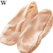 1 пара носков женские модные летние хлопковые кружевные нескользящие носки с невидимой подкладкой JAN16