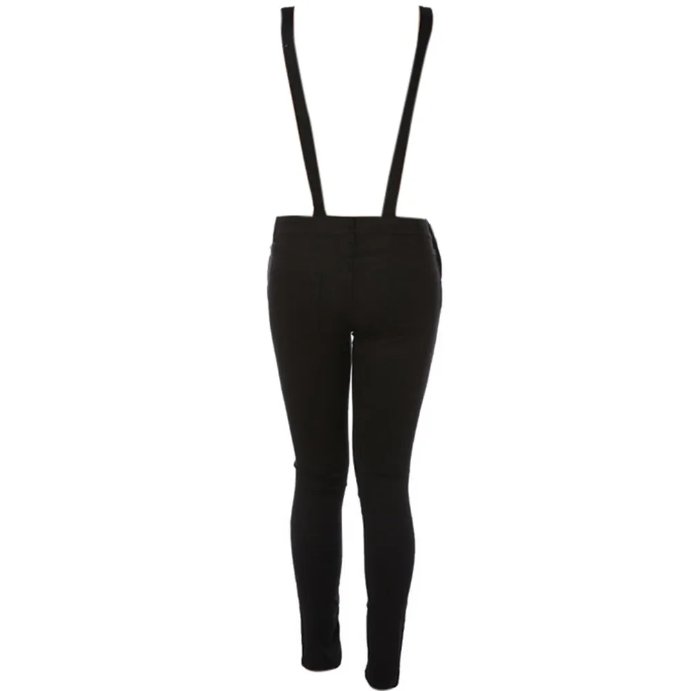 Skup Bezpłatne strusia kombinezon 2019 kobiet luźny dżins spodnie na szelkach spodnie z dziurą kombinezony Jeans Demin S40