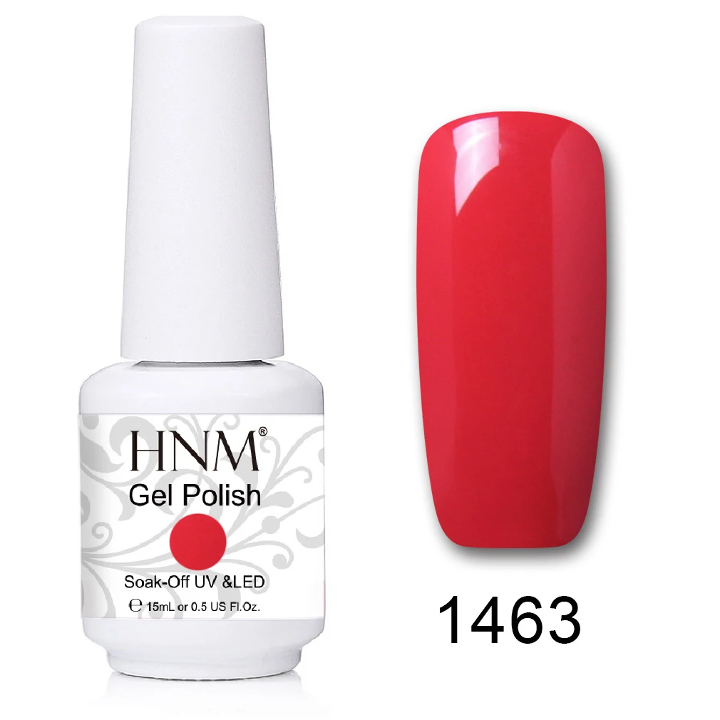 HNM 241 Colors 15ml Pure Glitter UV Gel Nail Polish Soak Off Primer LED Lamp GelLak Hybrid Varnish For Nails Art Enamel Lacquer - Цвет: 1463