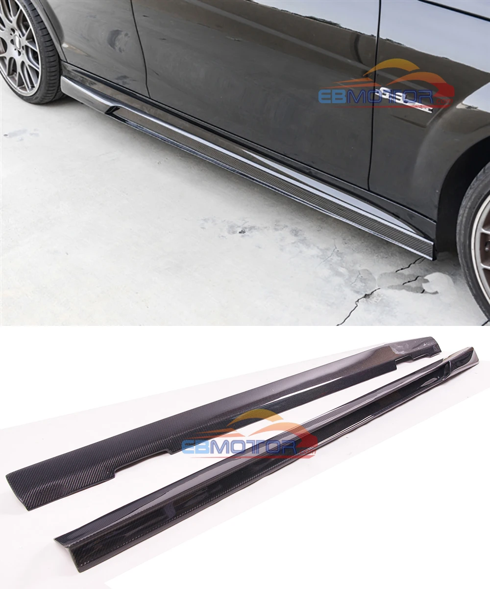 Real Carbon Fiber side skirts spoiler splitter for Mercedes benz C63 FL Coupe Sedan 12-15  