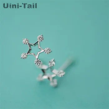 

Uini-Tail hot new 925 sterling silver Korean classic cute delicate simple shiny stars micro-set earrings hypoallergenic GN584