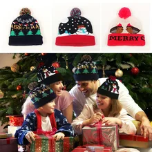 Светодиодная вспышка, Женская бальная шапка, рождественский подарок, зимняя женская шапка, шапка для девочек, вязаные шапочки, шапка, Толстая Женская шапка, шапочки