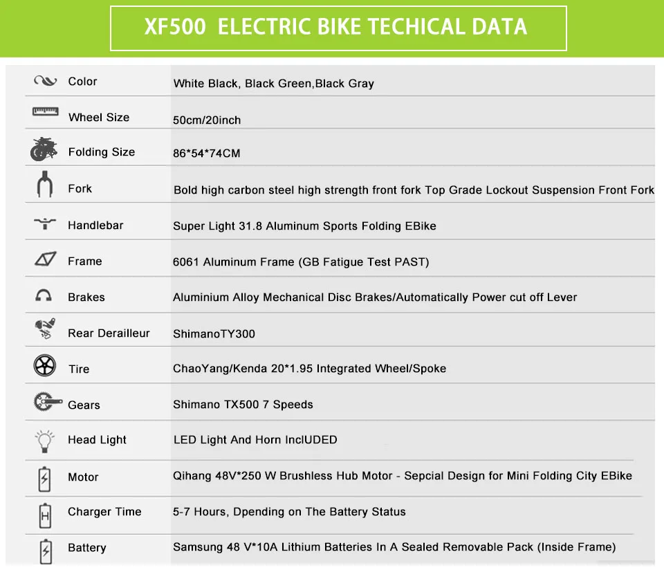 Discount Cyrusher XF500 250W 48V brushless motor electric bike full suspension folding 7 speeds e bike 4