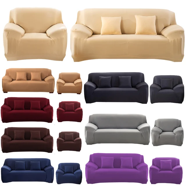 Sofa Cover Fashion Slipcover Stretchable Pure Color Polyester Fiber Cushion Washable Home Office Hotel Covers In From