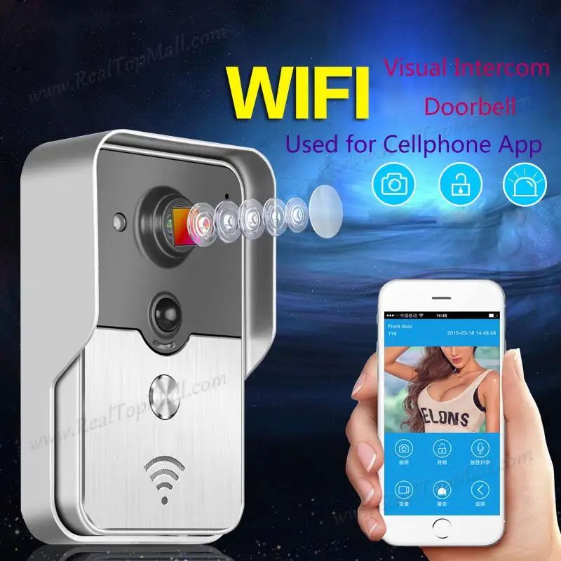 

Mobile WiFi Wireless Video Door Phone intercom Doorbell Peephole Camera Night Vision Alarm Smart Home Wireless Visual Intercom
