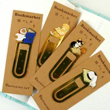Японская металлическая Закладка pottering Cat мультфильм книга кавайи Марка Бумага Закладка для книг школьные офисные принадлежности подарки канцелярские принадлежности