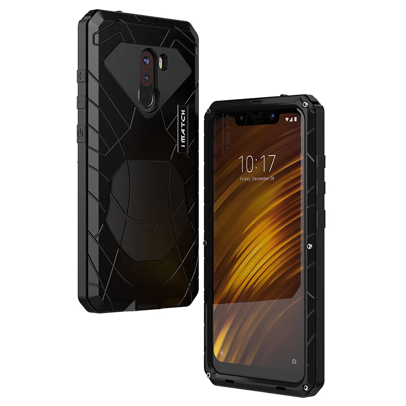 Для Xiaomi mi Pocophone F1 твердый корпус для телефона Алюминиевый металлический протектор экрана из закаленного стекла для Xiao mi 9 T сверхмощный протектор