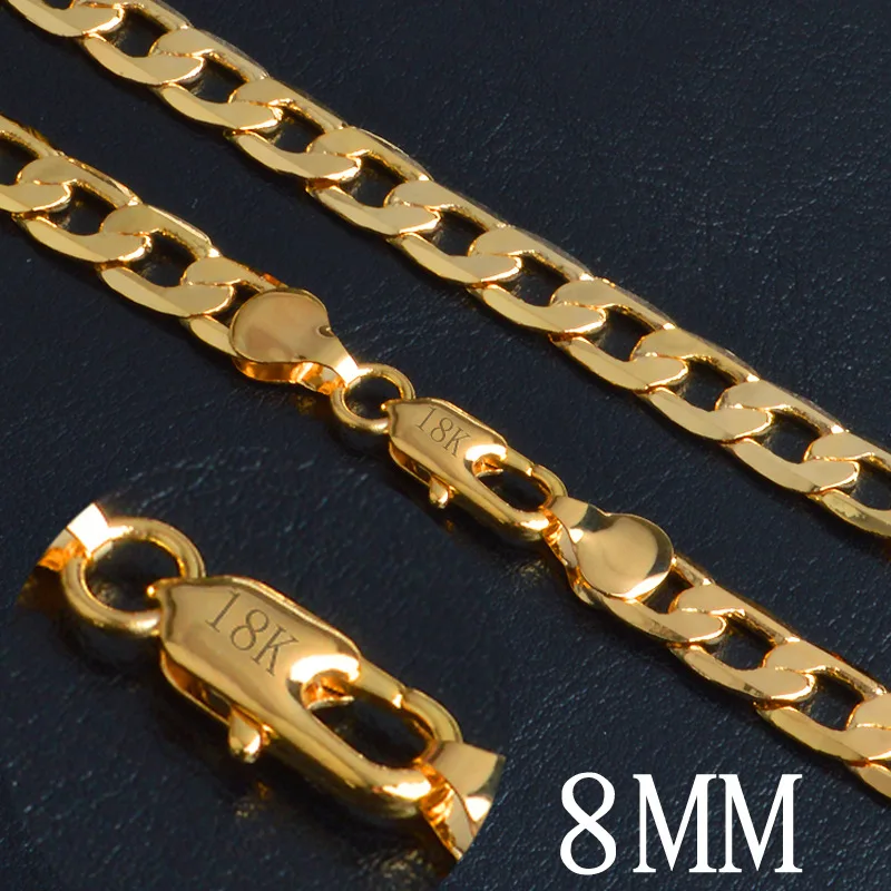 Мужская кубинская цепочка ожерелье с золотым наполнением ожерелье колье ожерелье чокер подарок для мужчин хип-хоп ювелирные изделия 8 мм 50 см 20 дюймов