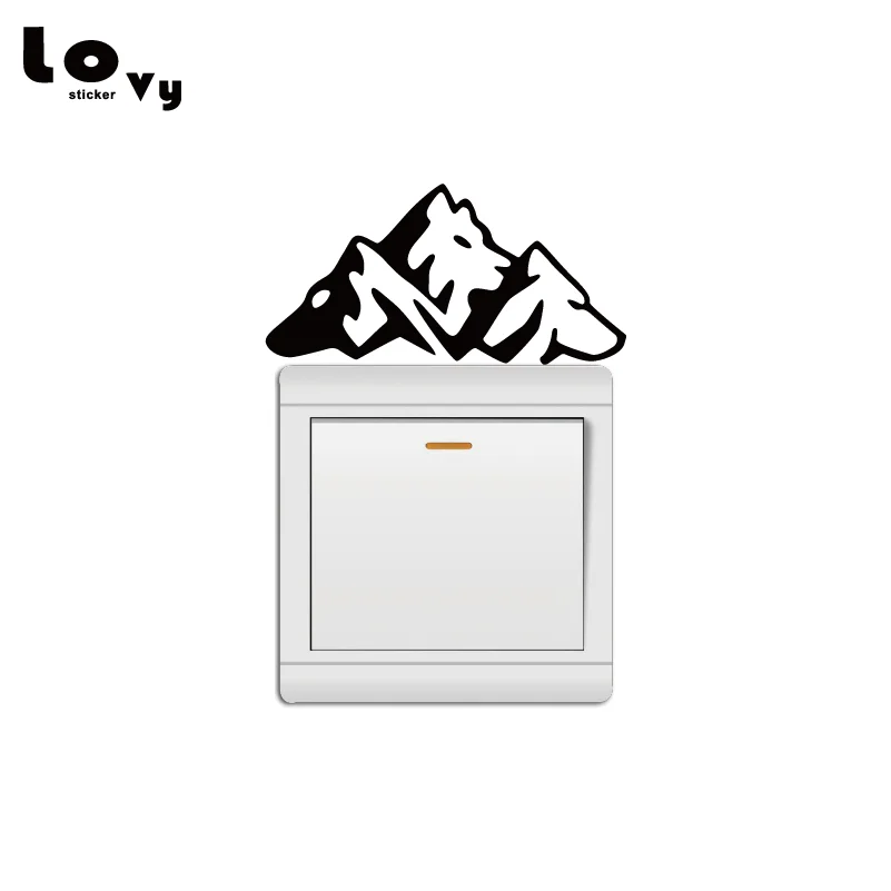 

Mountain Wolves Vinyl Switch Sticker Creative Artistic Wall Decal for Bedroom Home Decor SW0268