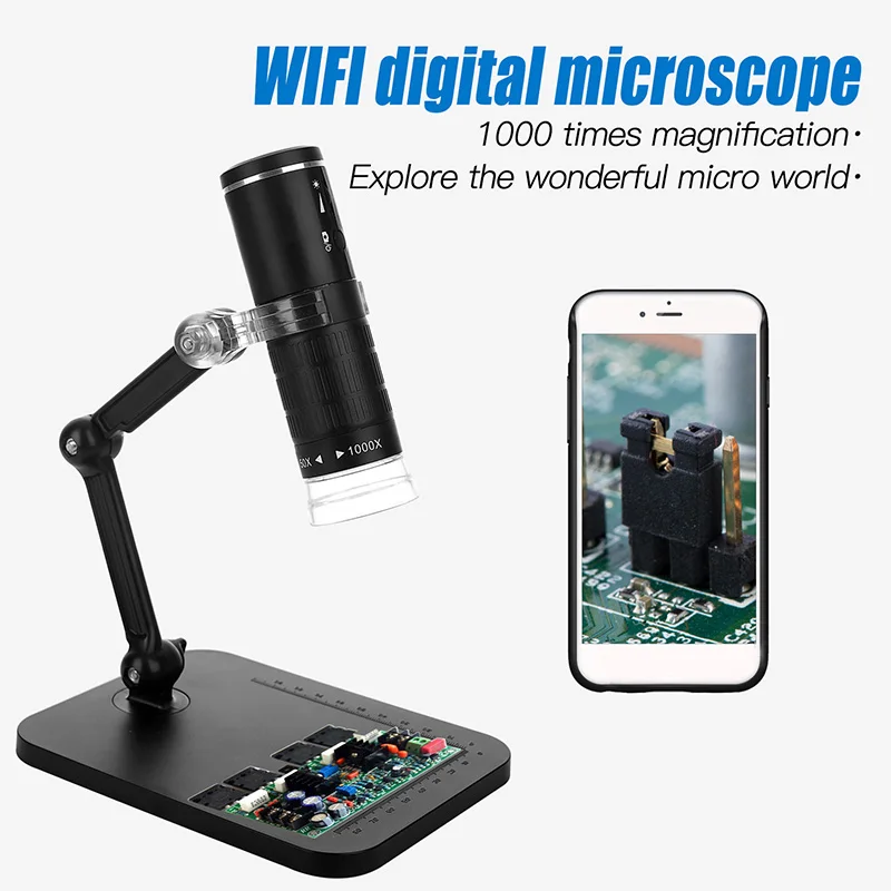 

Stand Microscope Endoscope Magnifier KF12-0025 / F210 WIFI microscope Equipment Accessory Tool 8 LED WiFi Connection Lift