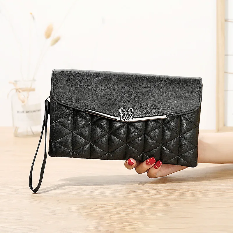 WOMEN'S bag mommy bag New style Butterfly waterproof PU soft leather shoulder bag Korean-style fashion foreign tra - Цвет: Black