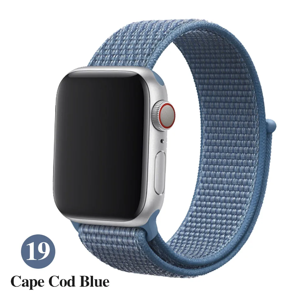 Спортивный ремешок для apple Watch 42 мм с iwatch 38 мм 44 мм 40 мм correas apple Watch 5 4 3 браслет нейлон 2/1 - Цвет ремешка: Cape blue