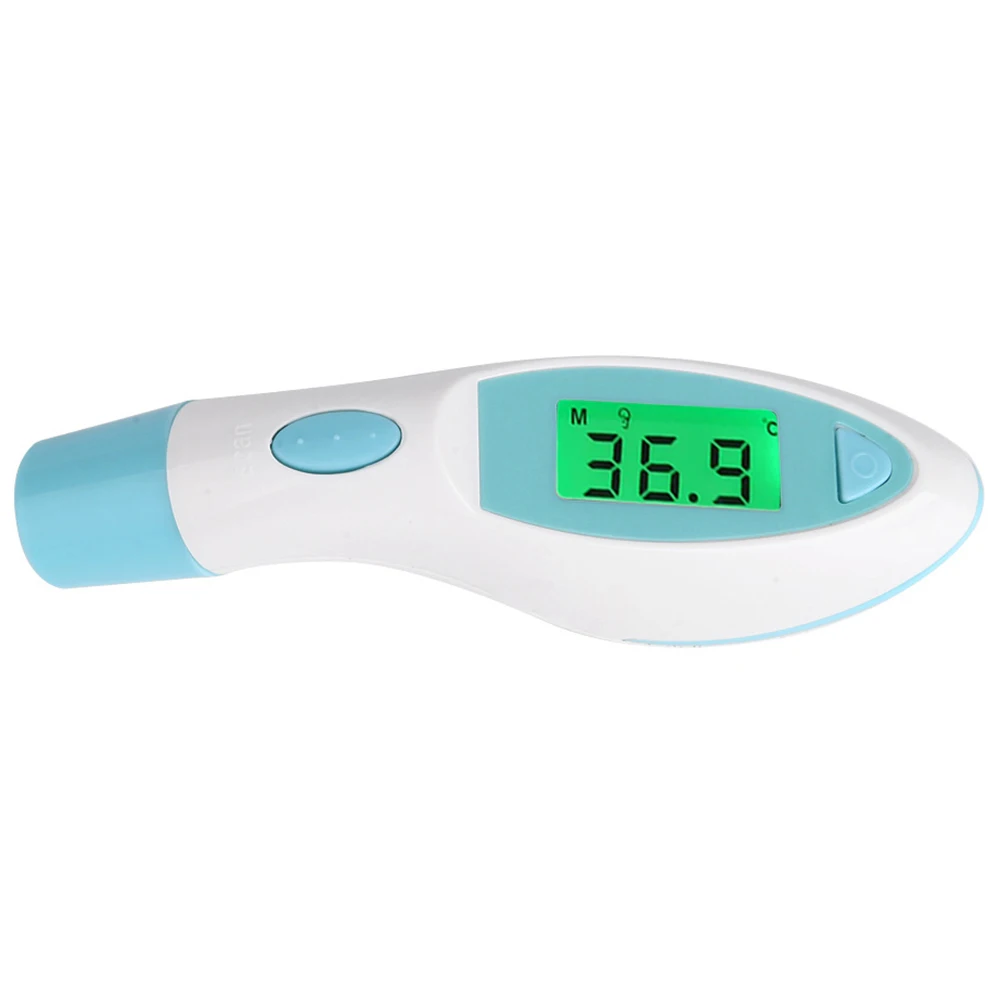 Лоб Lcd цифровой термометр для детей/взрослых Инфракрасный ушной измеритель температуры тела ИК-Термометры бесконтактные измерители температуры - Цвет: Blue