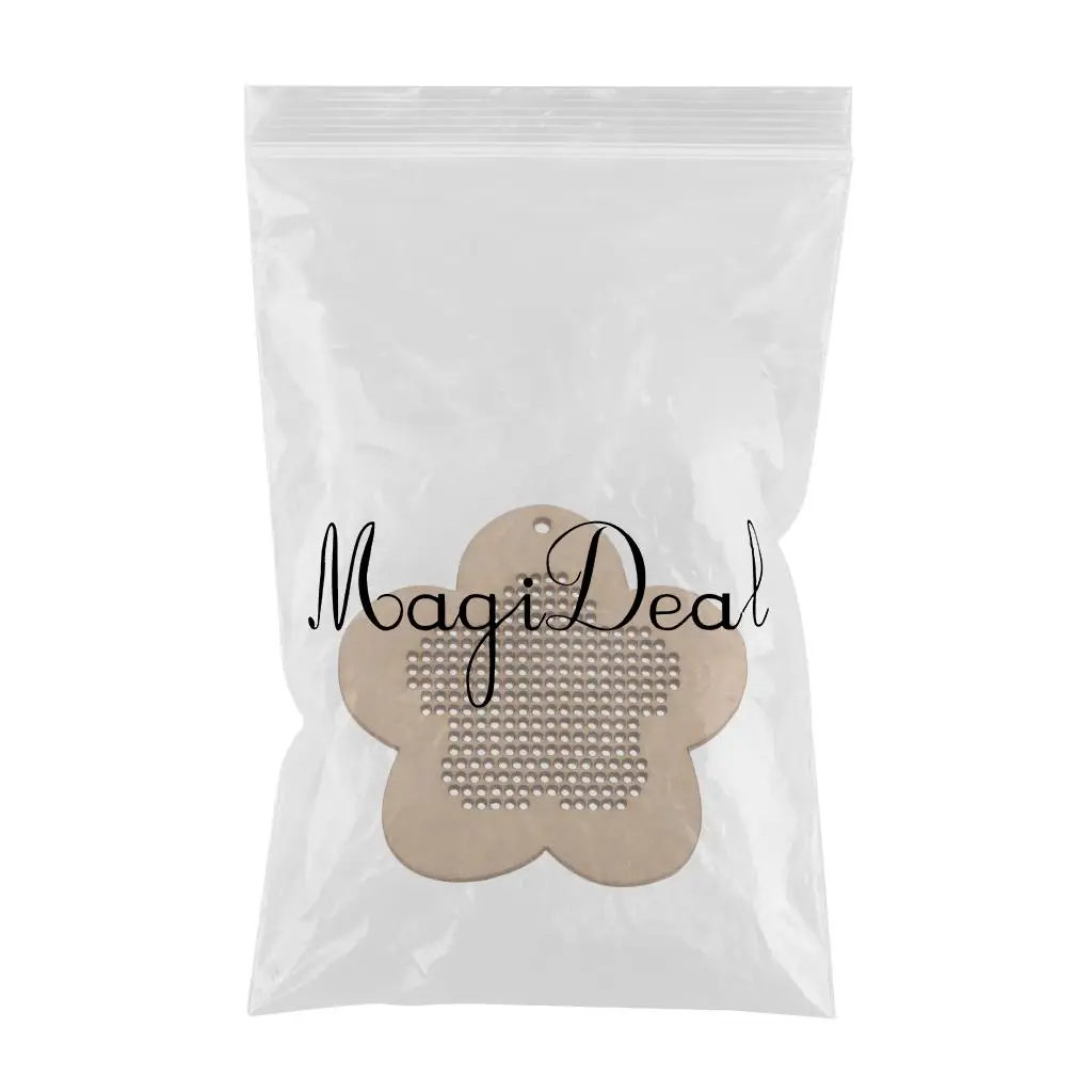 1 Pack Wood Flower Shape Small Circle Blanks Pendant Charms for Embroidery Counted Cross Stitch Kit ,DIY Jewelry Making Findings