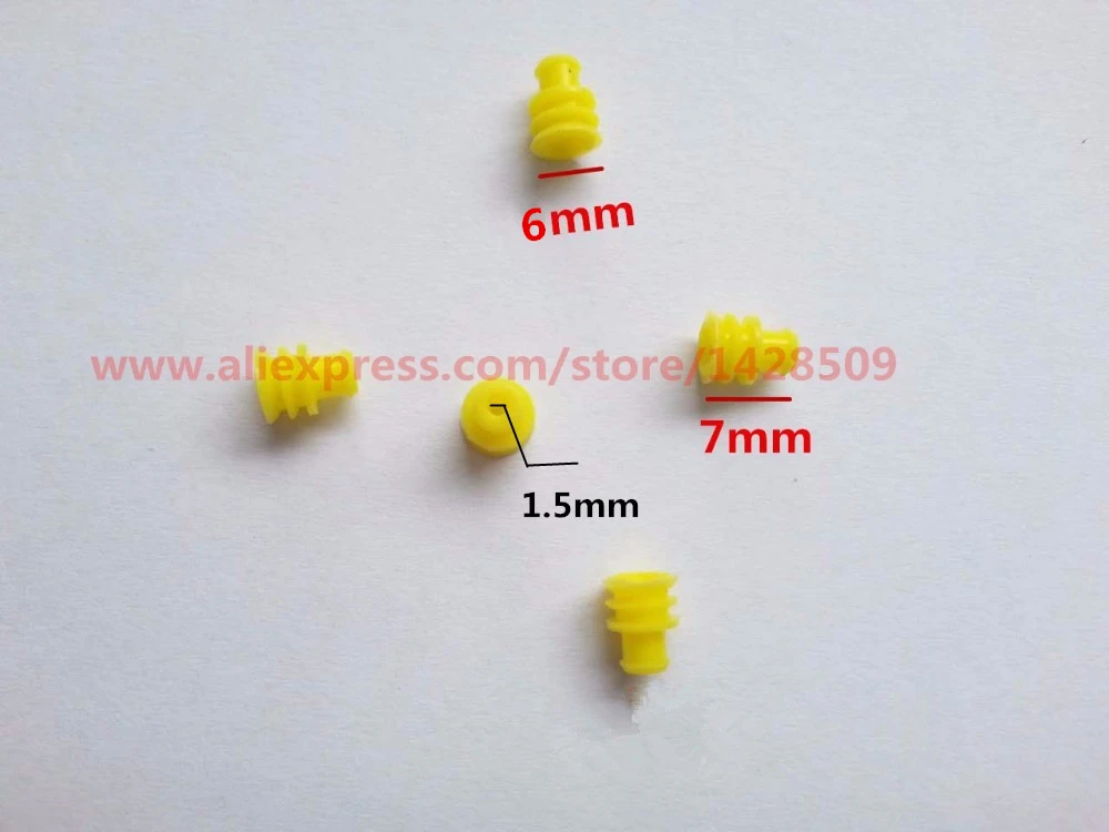 

100 Pcs Car Connector Waterproof Ring Seal Plug Waterproof Plug Full Core 6mm Silicone Sheath Seal Head For 6180-2181 6187-2171