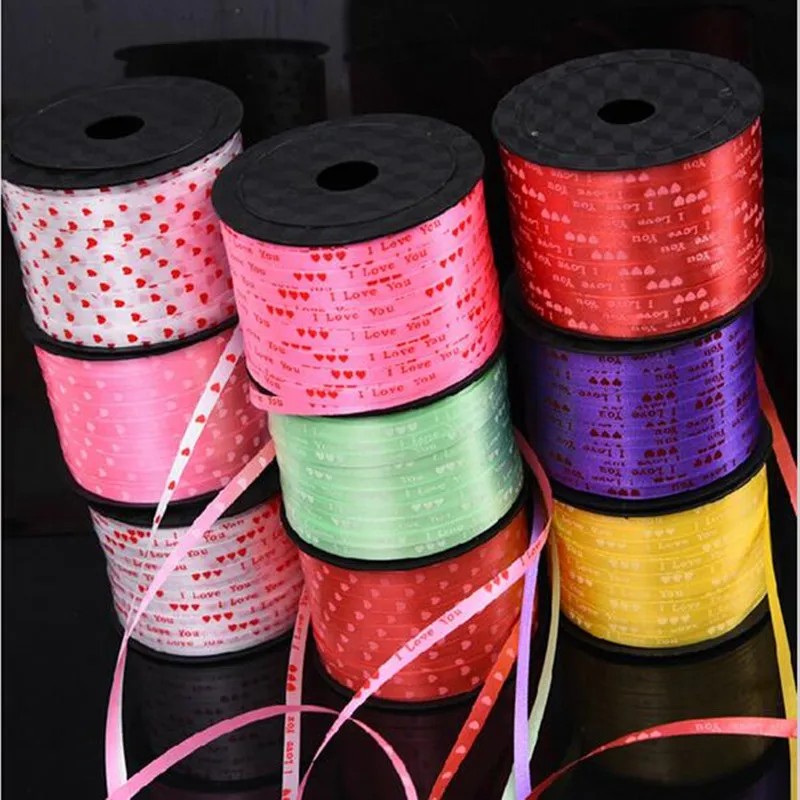 

100 YD ballonnen linten ,printing letter Wedding Love Ribbon floating air balloon hydrogen helium balloon rope tying Gift box
