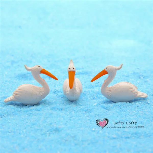 White Pink Crane lovers Mini Figures - 2