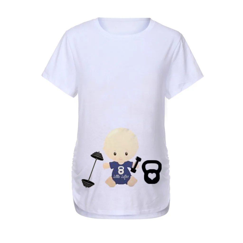 

vetement femme 2019 Women Maternity pregnancy clothes Short Sleeve Cartoon Print Tops T-shirt Pregnancy Clothes ropa mujer