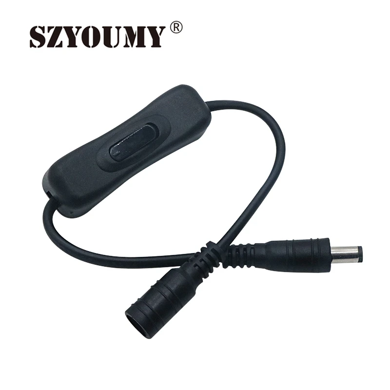 

SZYOUMY 5.5*2.1mm DC Power Plug Connector Switch on/off Black LED Strip Wire Switch Cable For SMD 5050 3528 Single Color Strip