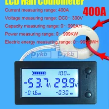 DC 300V 50A 100A 200A 400A монитор батареи цифровой вольтметр Амперметр емкость батареи кулонометр мощность ватт-час+ Датчик Холла